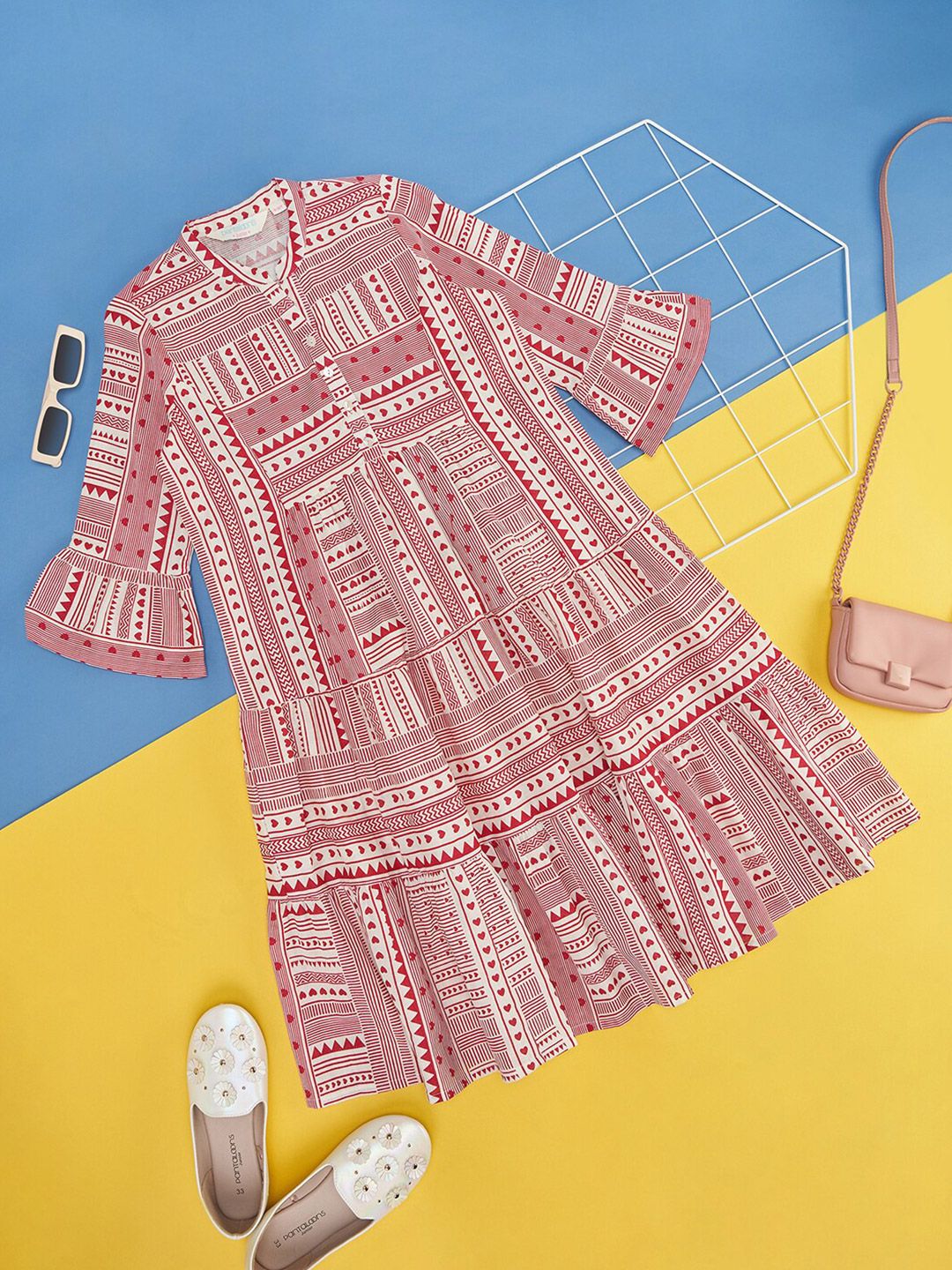AKKRITI BY PANTALOONS Girls Printed Fit & Flare Dress