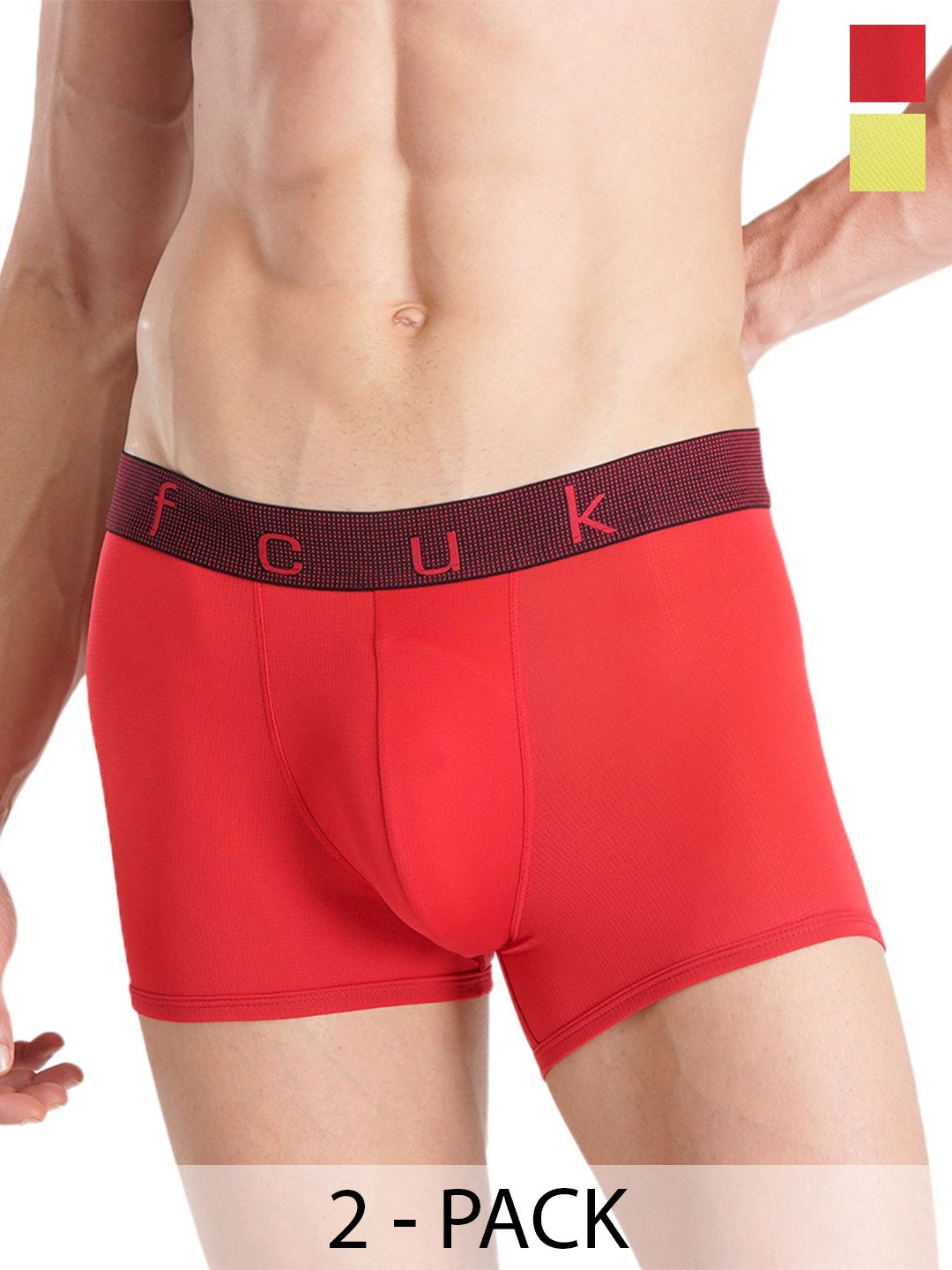 Buy FCUK Pack Of 2 Antimicrobial Trunks GUS T 02 SLS ACLM -  - Apparel for Men