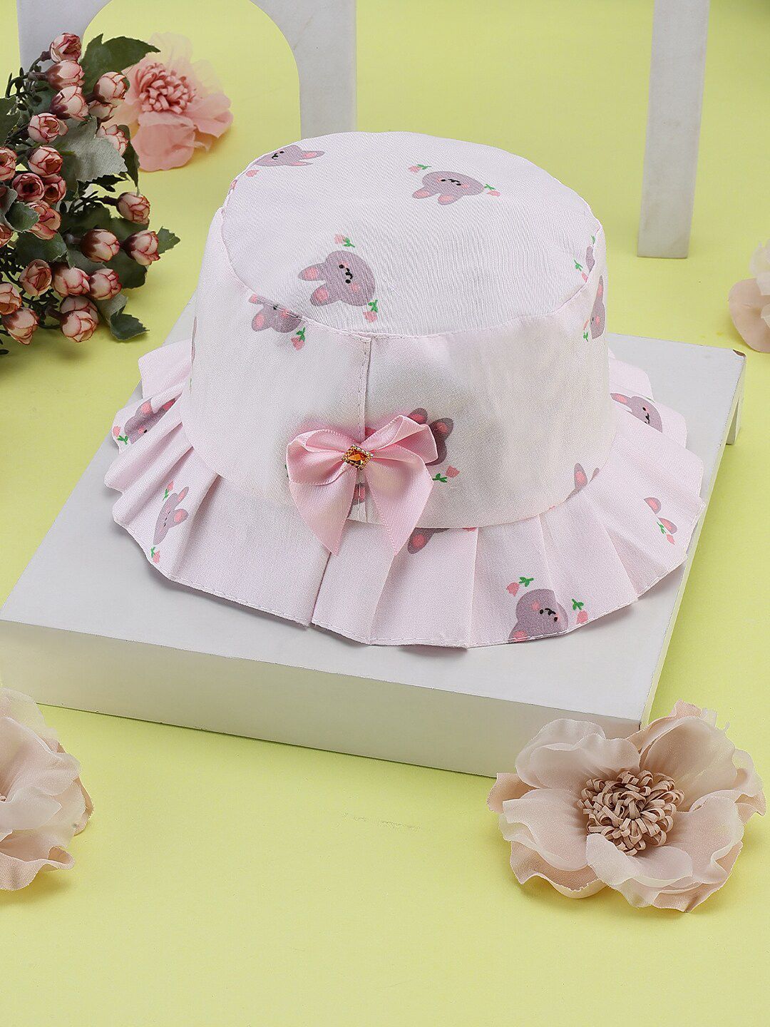 PASSION PETALS Girls Pink Printed Bucket Hat