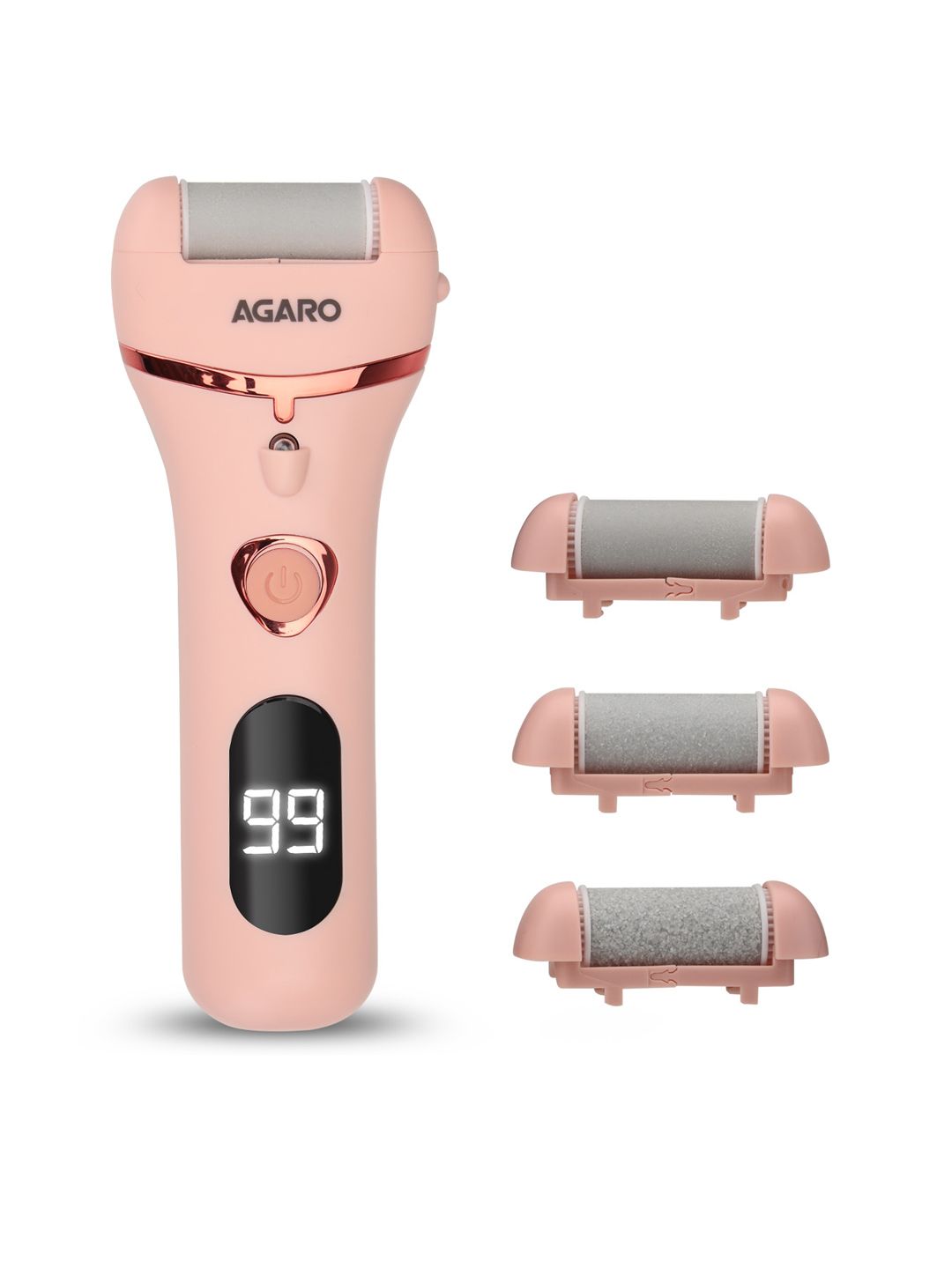 Buy Agaro CR1727 Washable Replaceable Callus Remover With 3 Interchangeable Head Rollers  Pink -  - Personal Care for Unisex