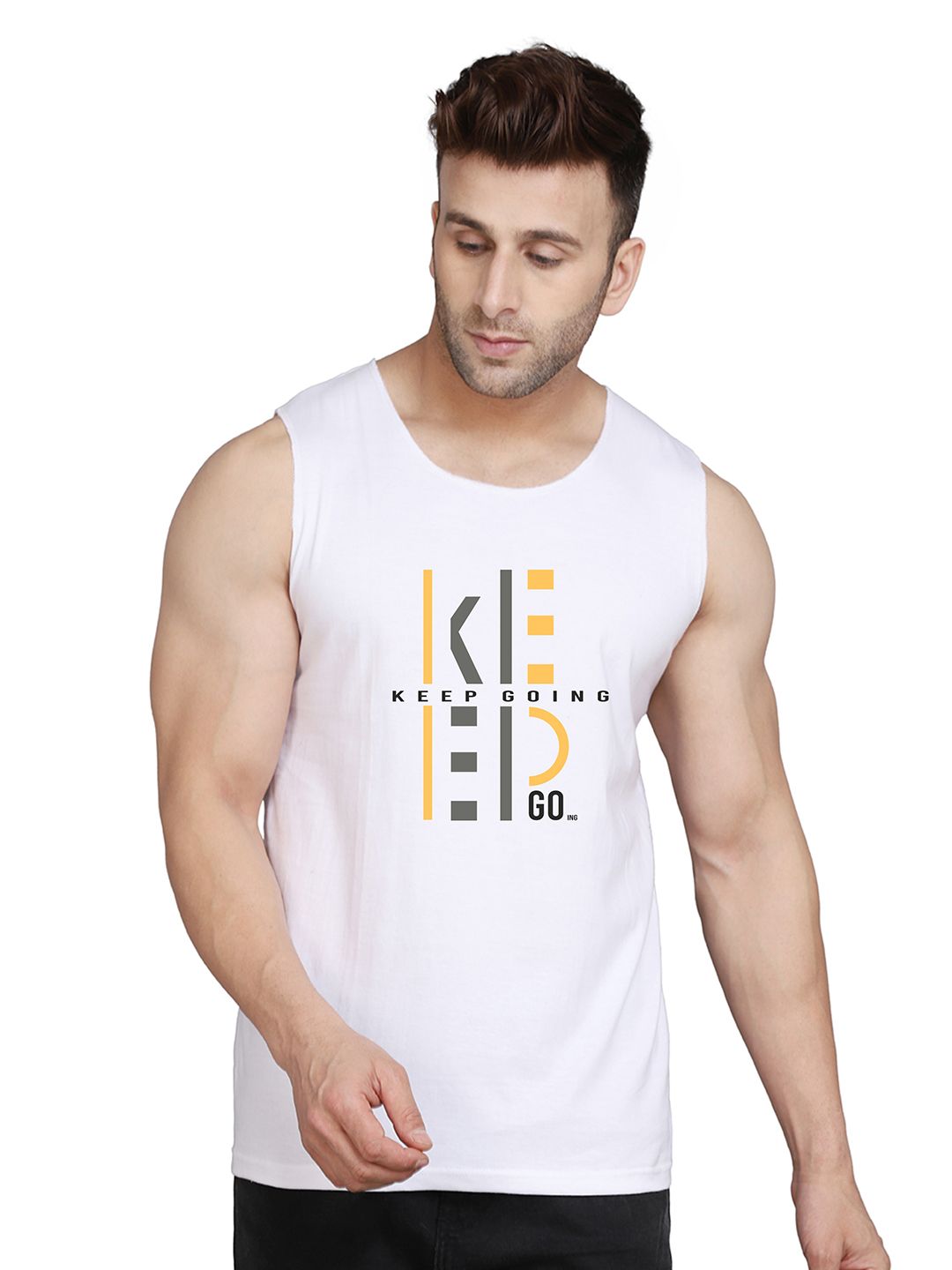 SLOWLORIS Men Typography Printed Pockets T-shirt