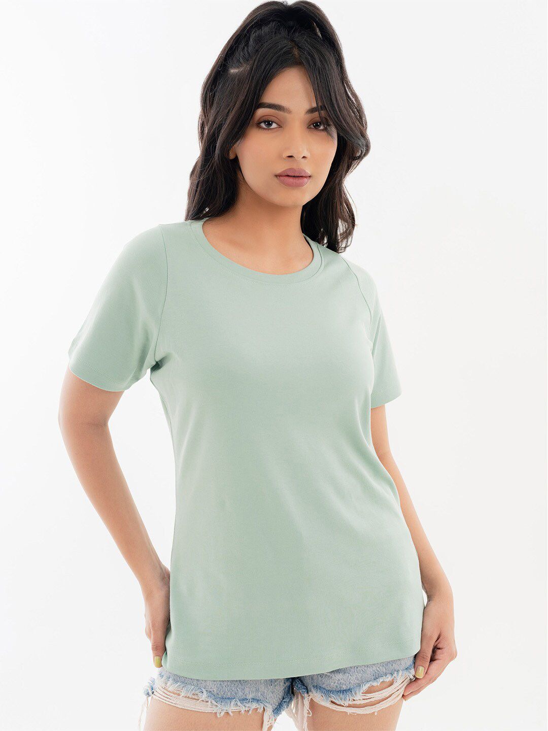 Halff Grey Premium Cotton Round Racer Neck Raglan Sleeves T-shirt
