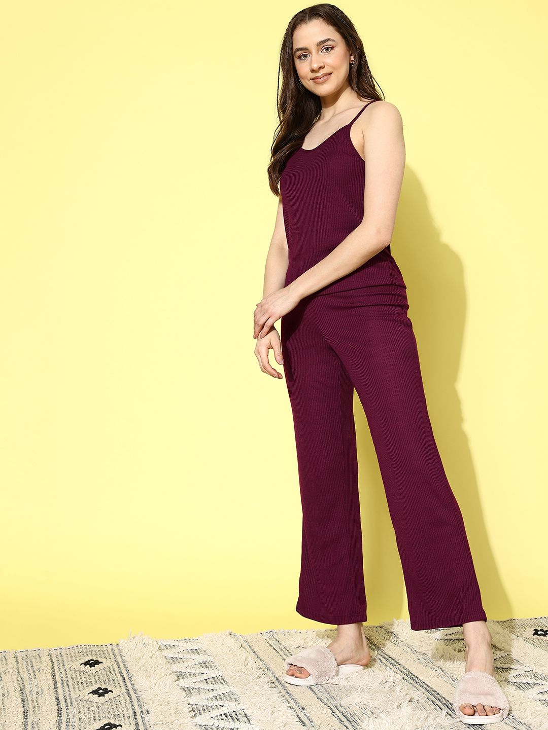 Women Ribbed Solid Co-Ords Set 6