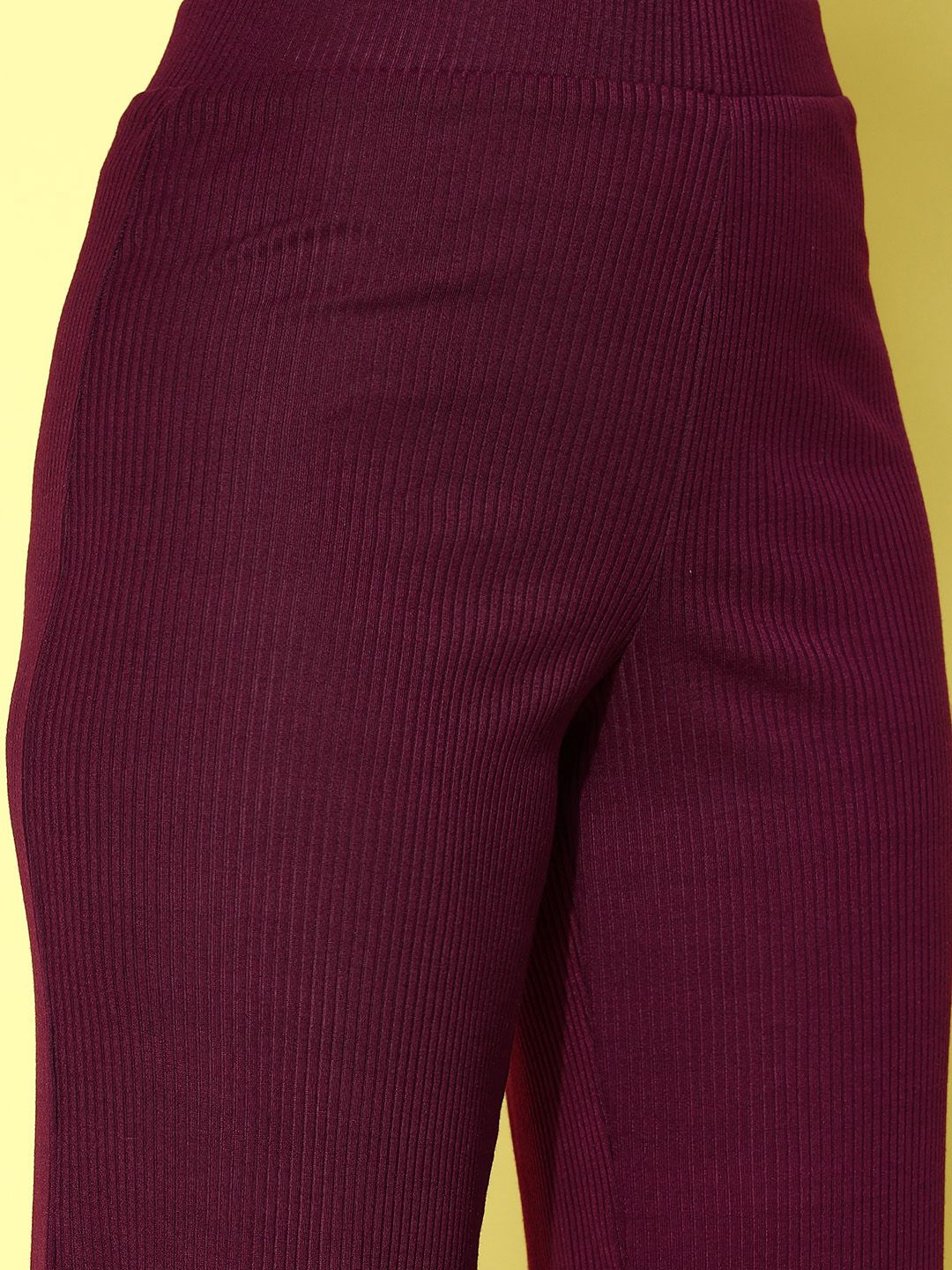Women Ribbed Solid Co-Ords Set 4