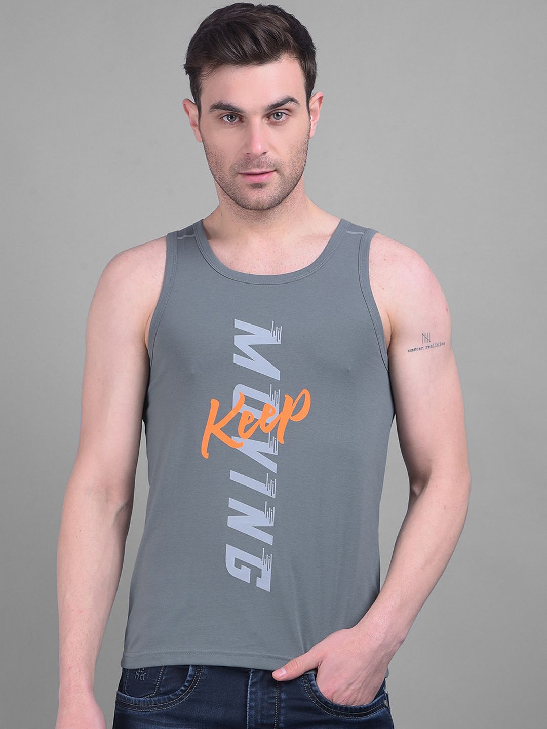 Dollar Typography Printed Sleeveless Cotton Innerwear Vests
