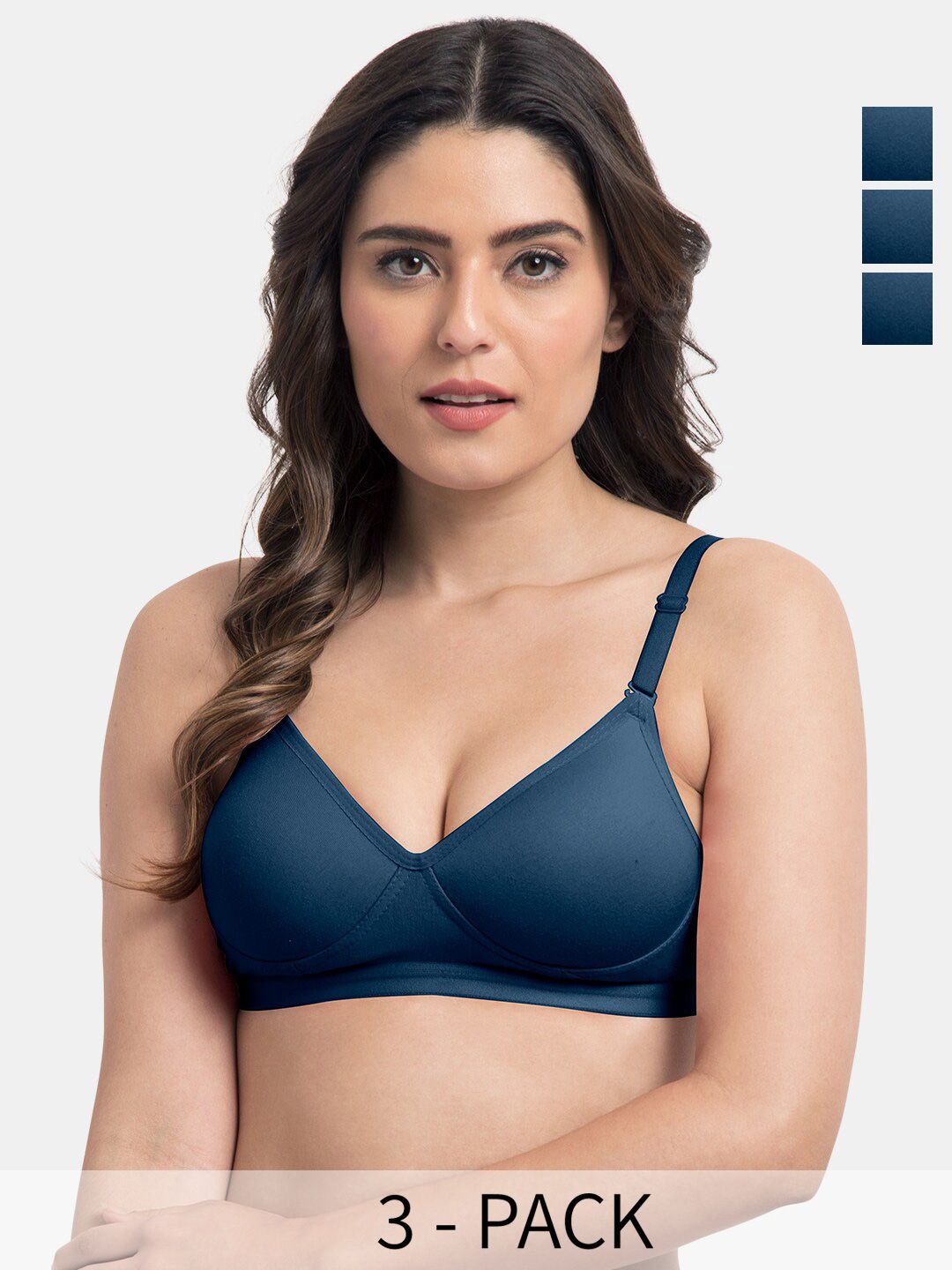 Buy Tweens Pack Of 3 Medium Coverage Lightly Padded Cotton Bra All Day Comfort -  - Apparel for Women