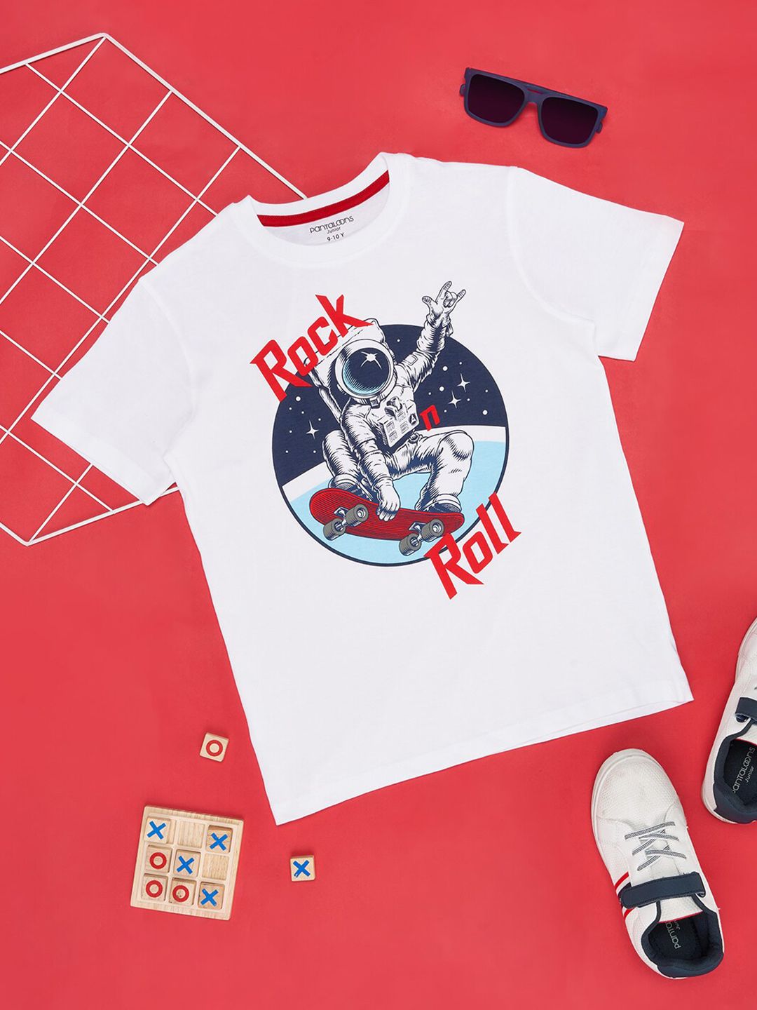 Pantaloons Junior Boys Printed Round Neck Short Sleeves Regular Fit T-shirt