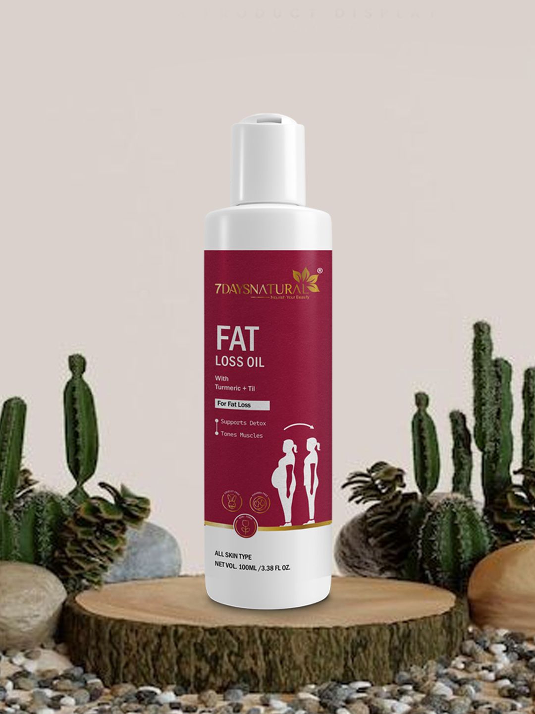 7DAYSNATURAL Feel Of Nature Anti-Cellulite Tones Skin Fat Loss Oil - 100ml