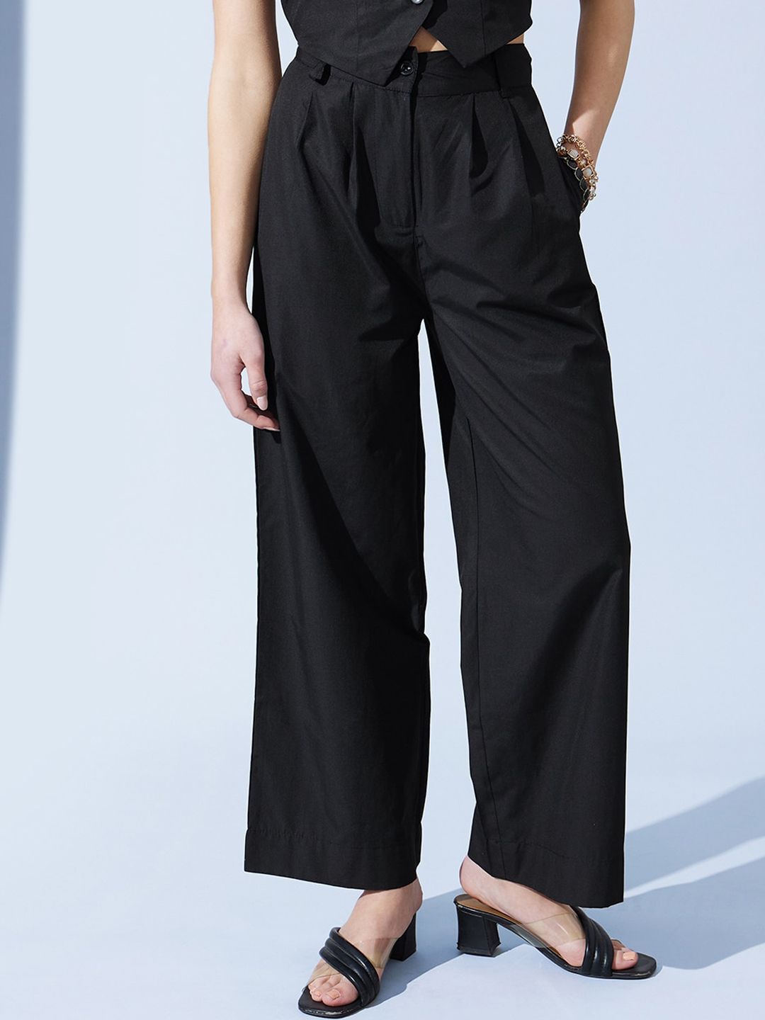 WORK IT by STREET 9 Women Relaxed Loose Fit High-Rise Trousers