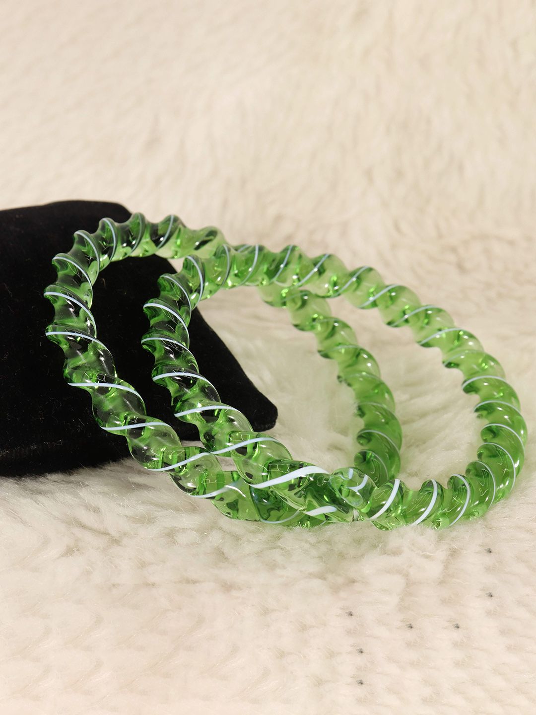 Buy NMII Set Of 2 Twisted Design Crystal Bangles -  - Accessories for Women