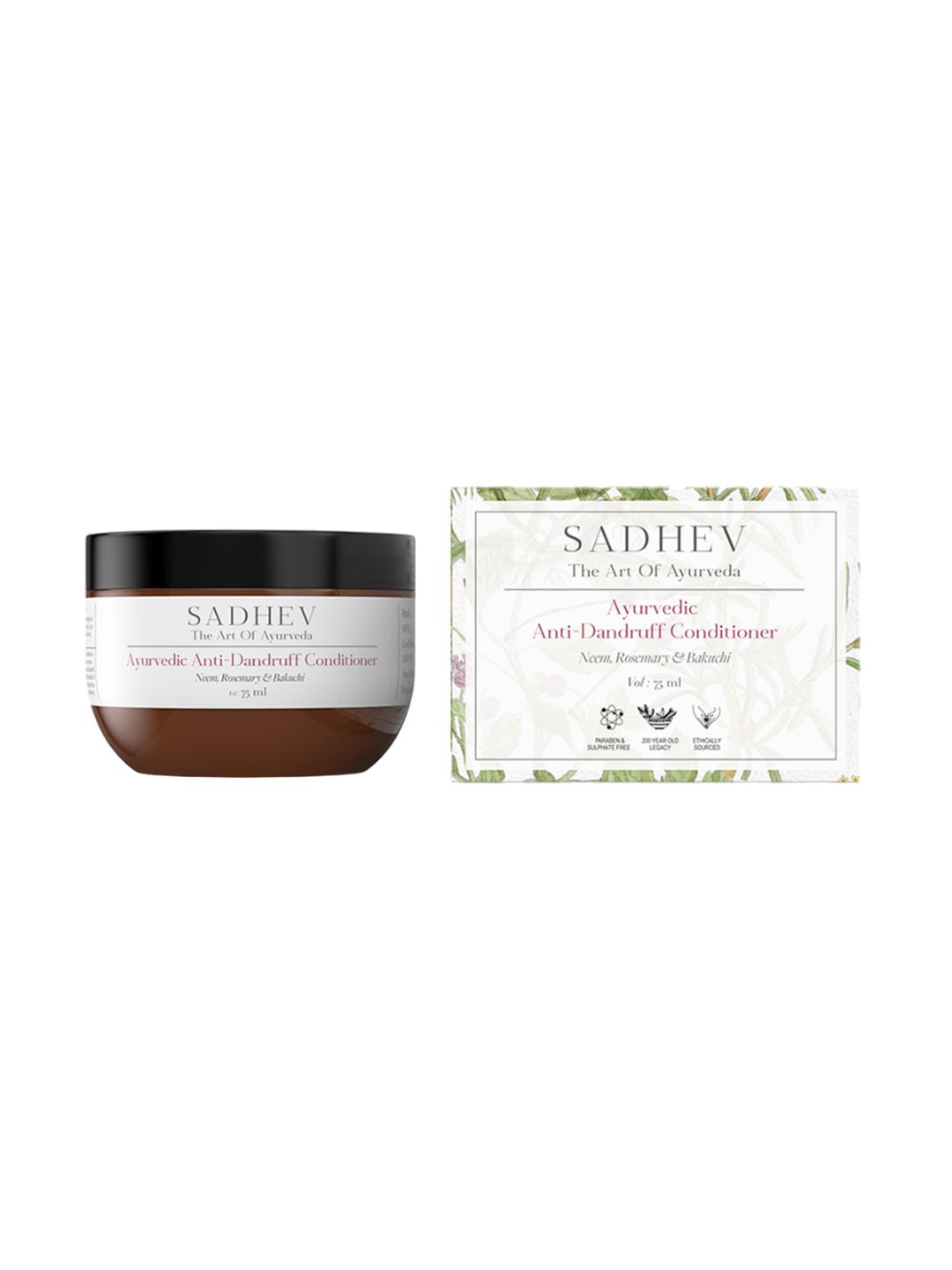 SADHEV Ayurvedic Anti-Dandruff Conditioner With Neem, Rosemary & Bakuchi - 75ml