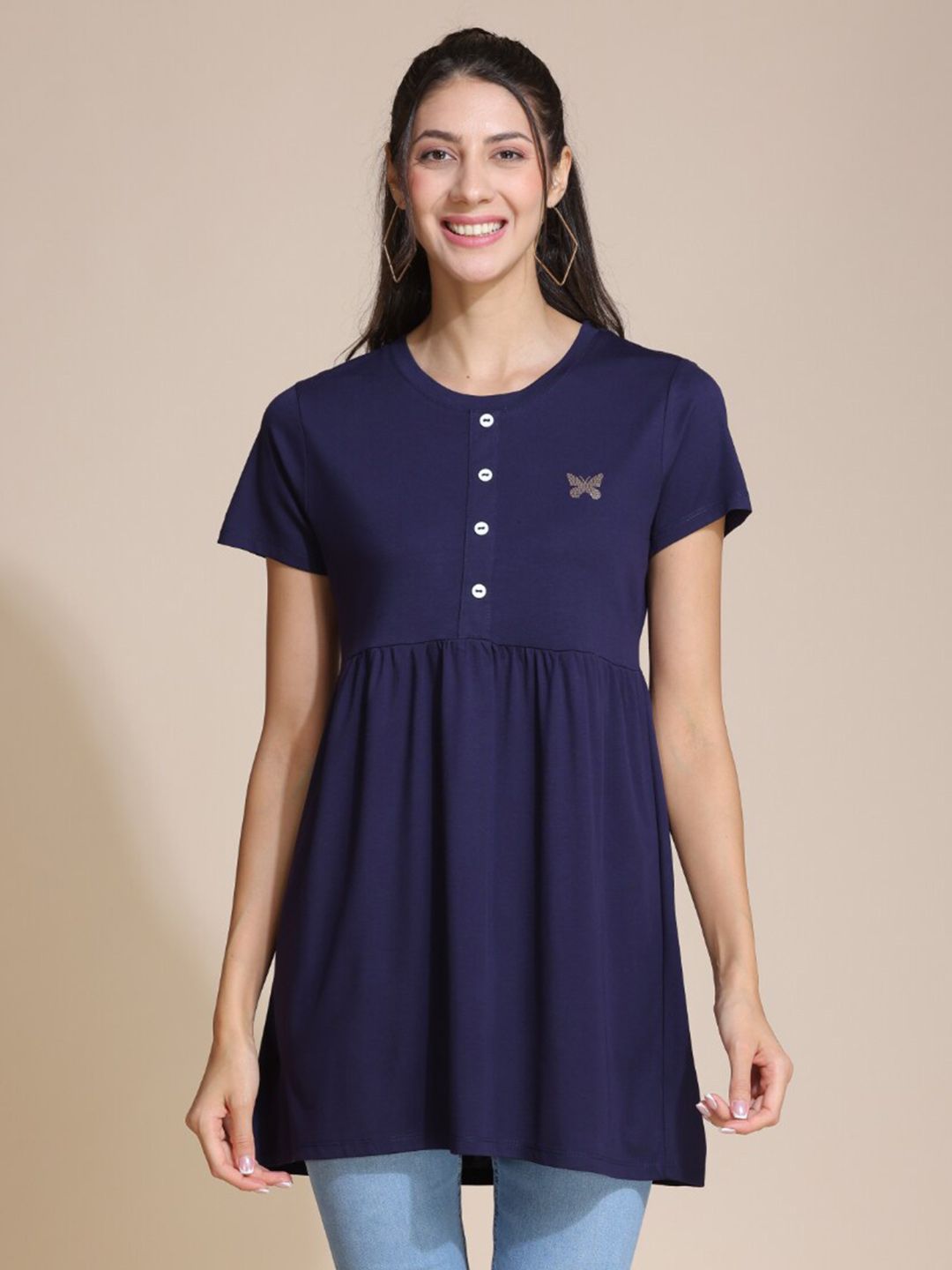 TITTLI Gathered Round Neck Tunic