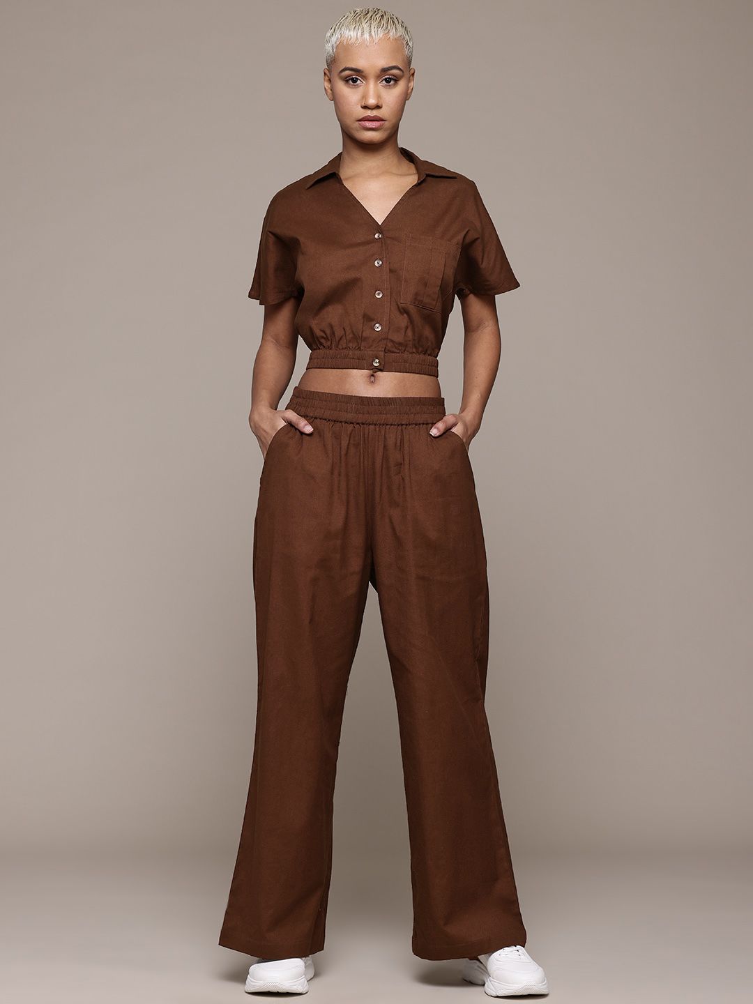 The Roadster Lifestyle Co. Pure Cotton Shirt & Trousers Co-Ord Set