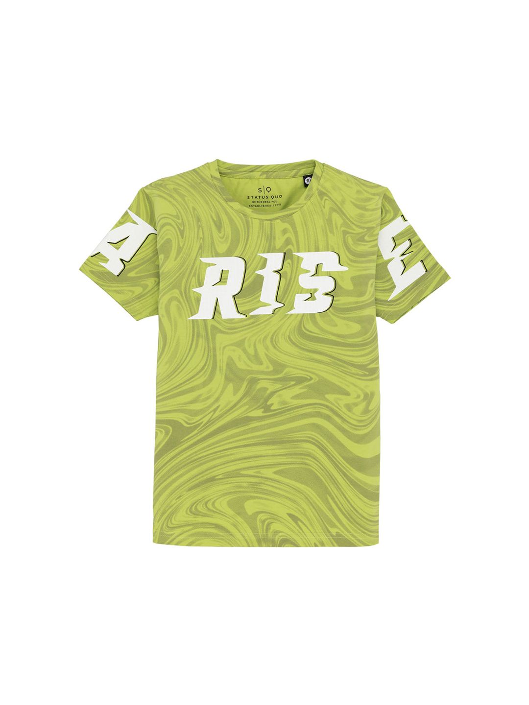 Status Quo Boys Printed Round Neck Short Sleeves Pure Cotton T-shirt