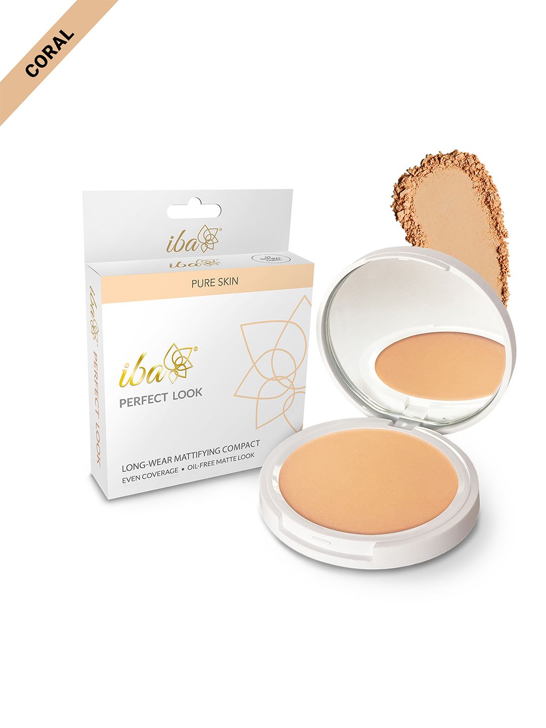 Iba Perfect Look Long-Wear Mattifying SPF15 Compact - Snow White, 9g
