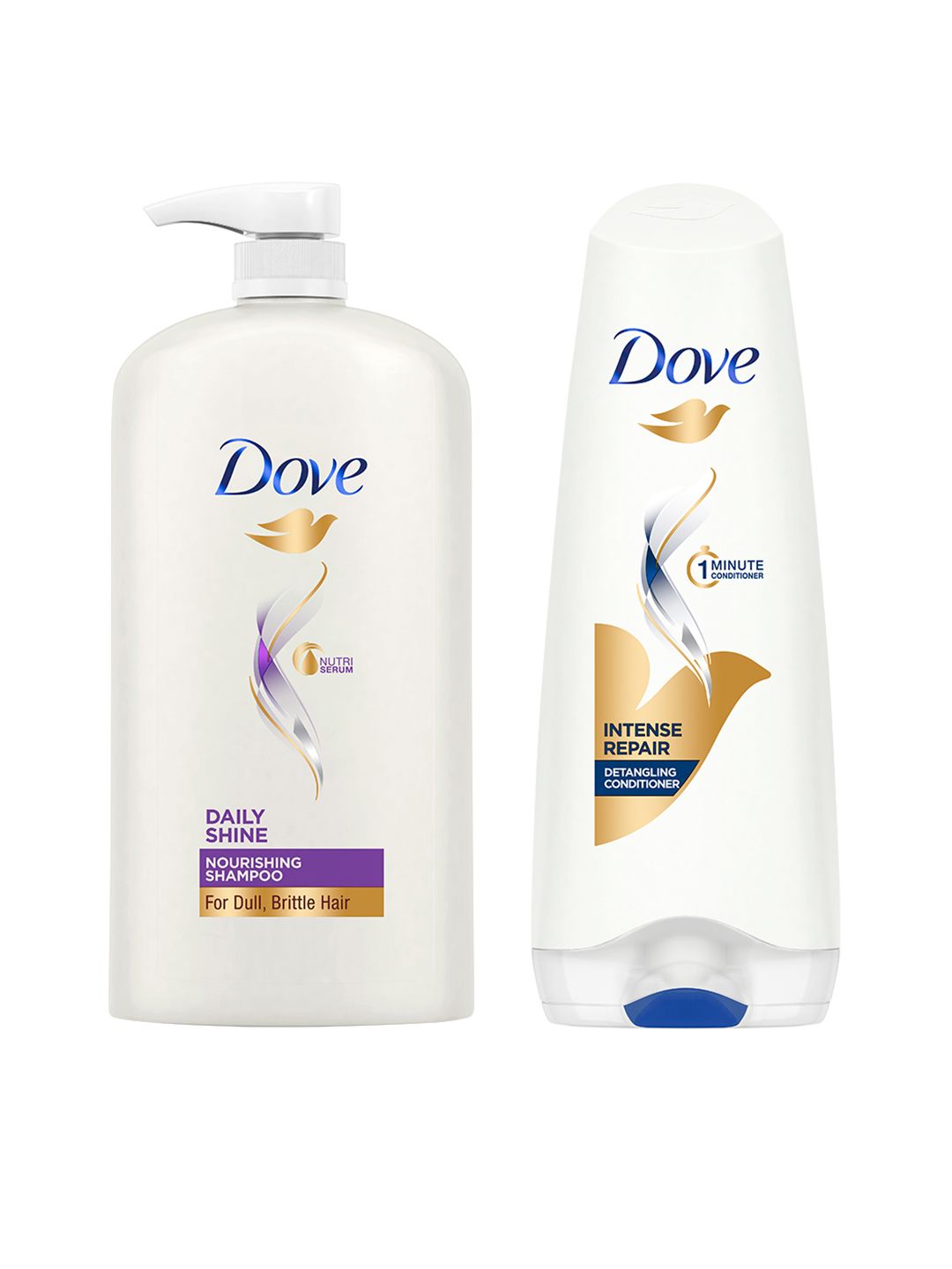Dove Intense Repair Hair Conditioner 175ml & Daily Shine Nourishing Shampoo 1L