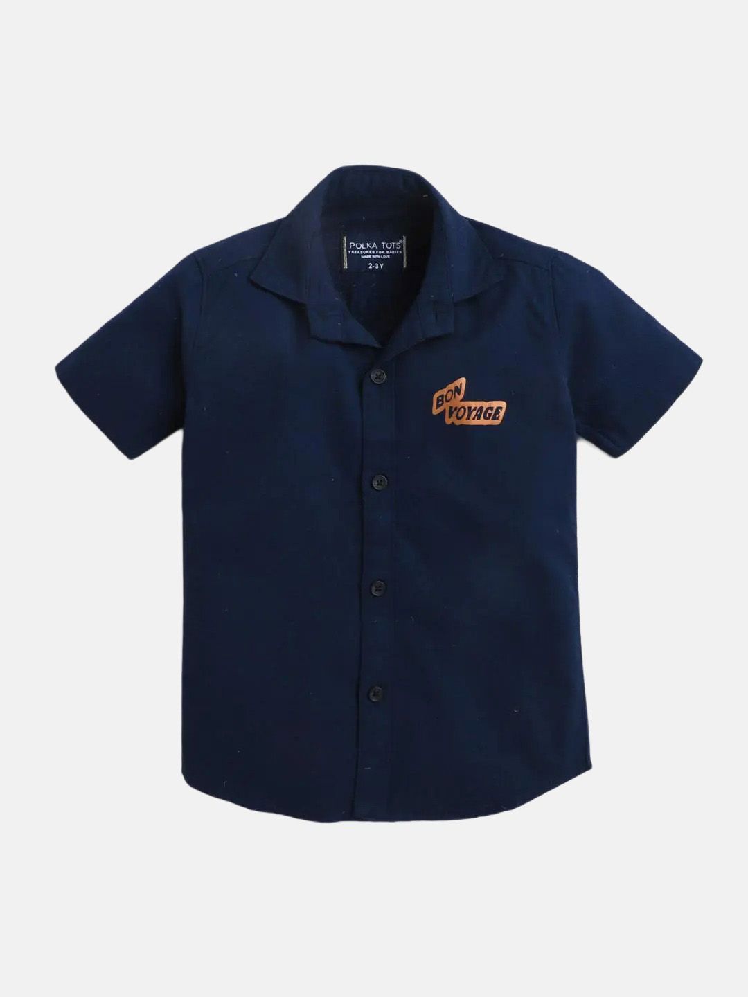 Polka Tots Boys Spread Collar Short Sleeves Casual Shirt