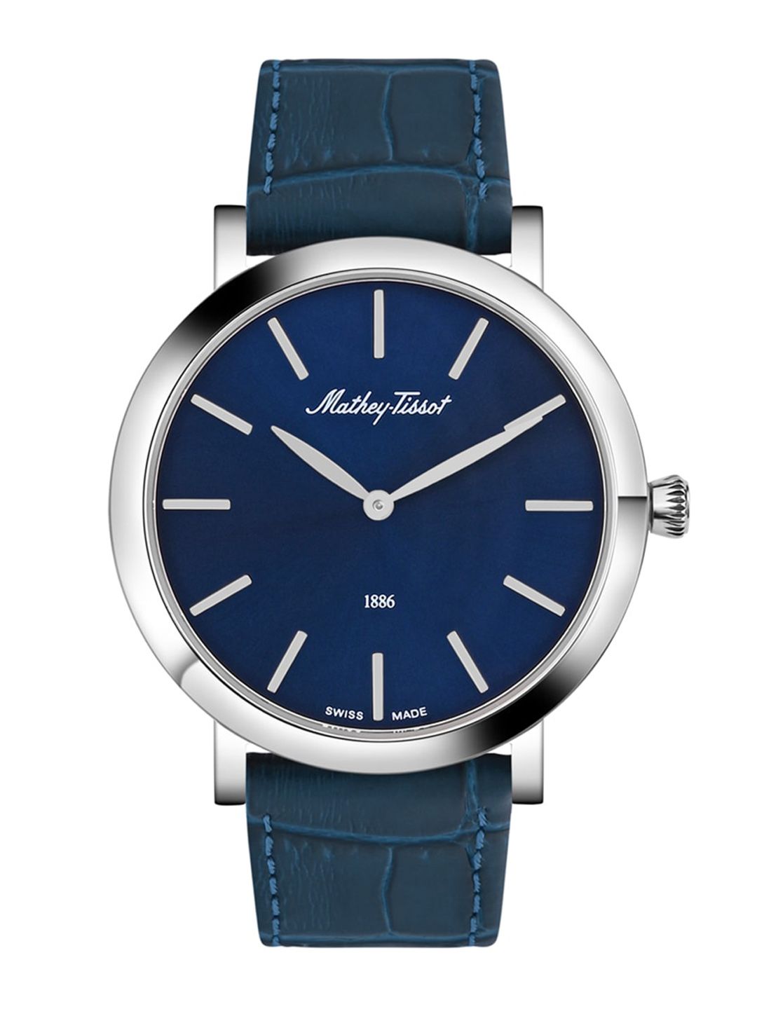 Mathey-Tissot Swiss Made Men Dial Leather Textured Straps Analogue Watch H7916ALBU