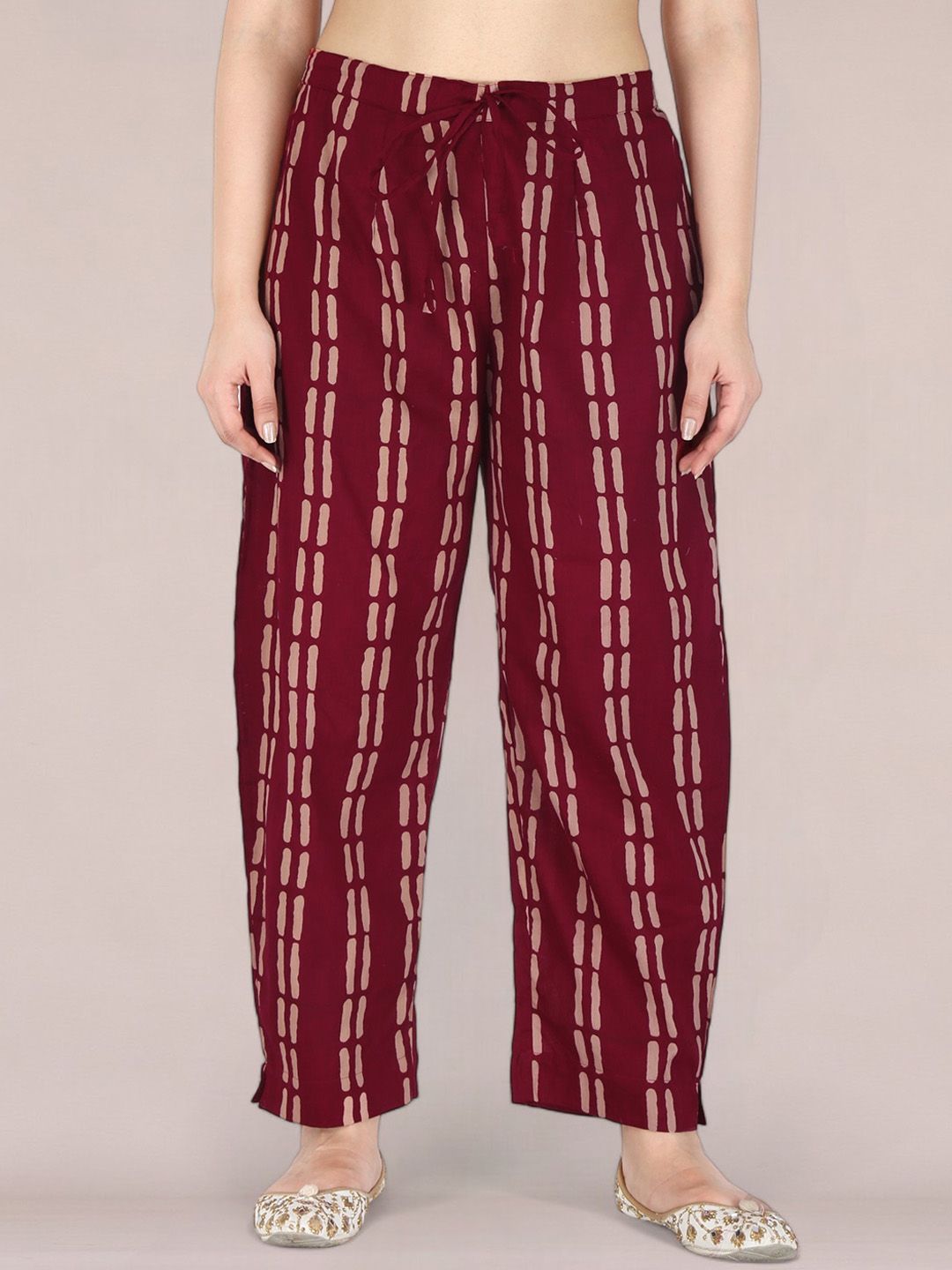 KANNAHI Abstract Printed Pure Cotton Trouser