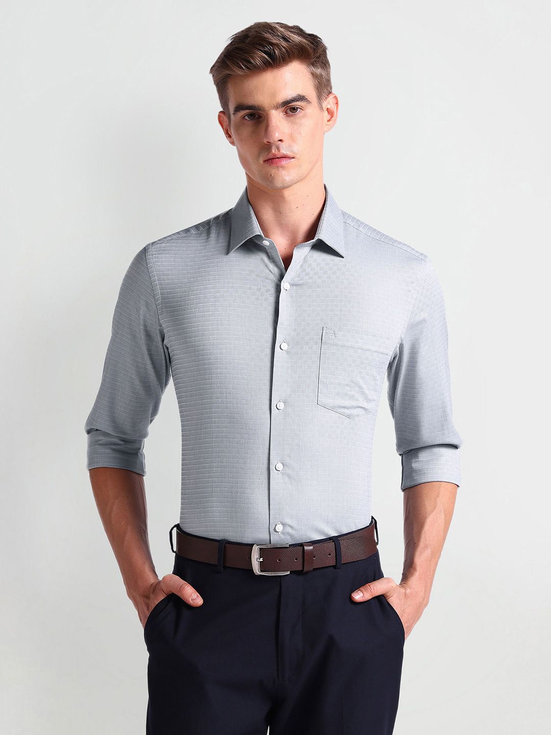 Arrow Slim Fit Micro Checked Pure Cotton Formal Shirt