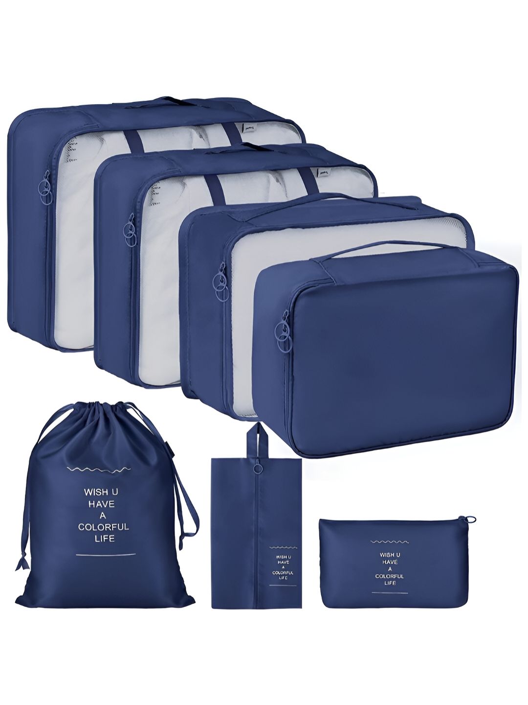 Buy Aura Blue 6 Pcs Travelling Pouch Set -  - Accessories for Unisex
