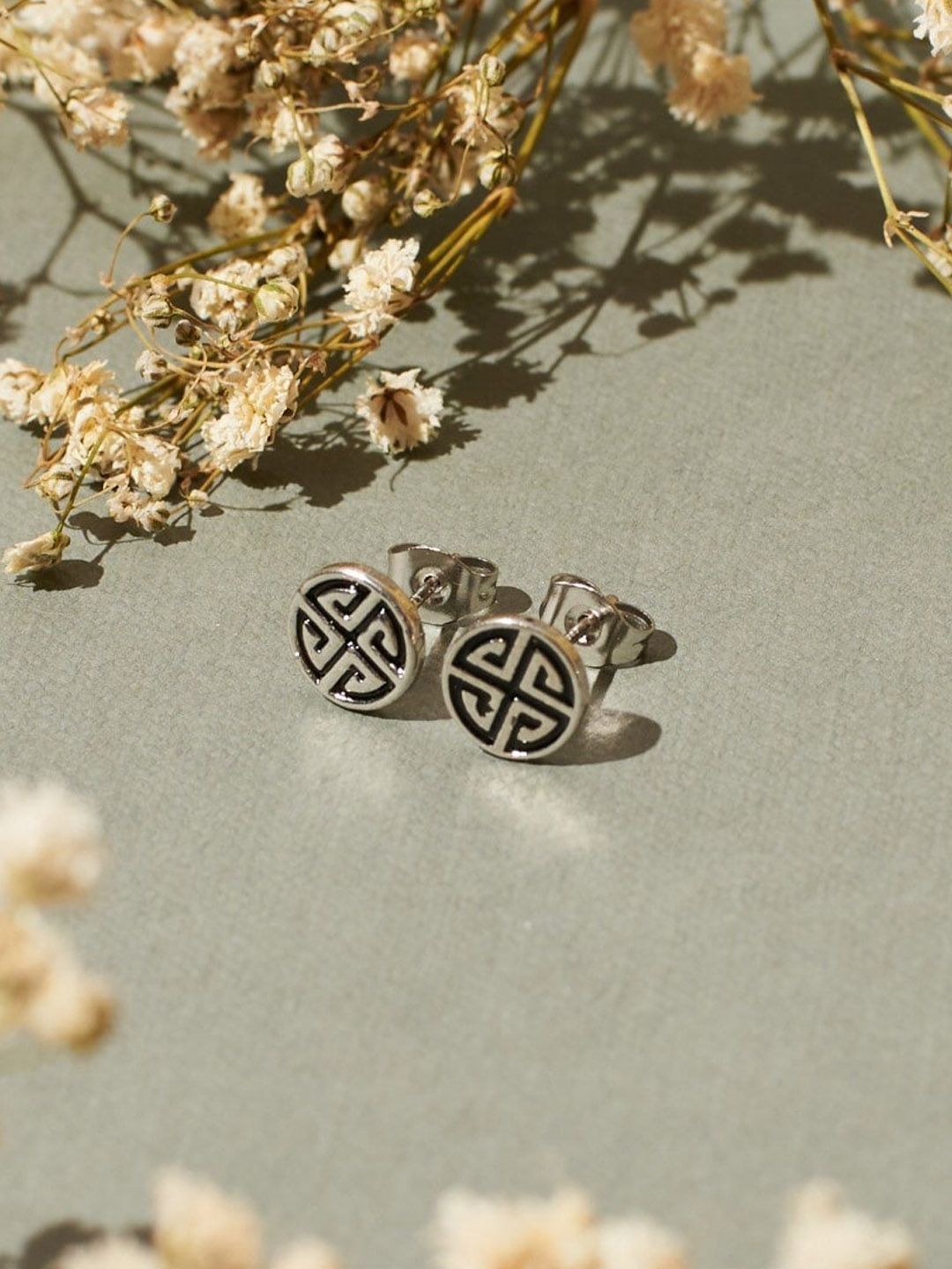 SALTY Black Stainless Steel Contemporary Studs Earrings