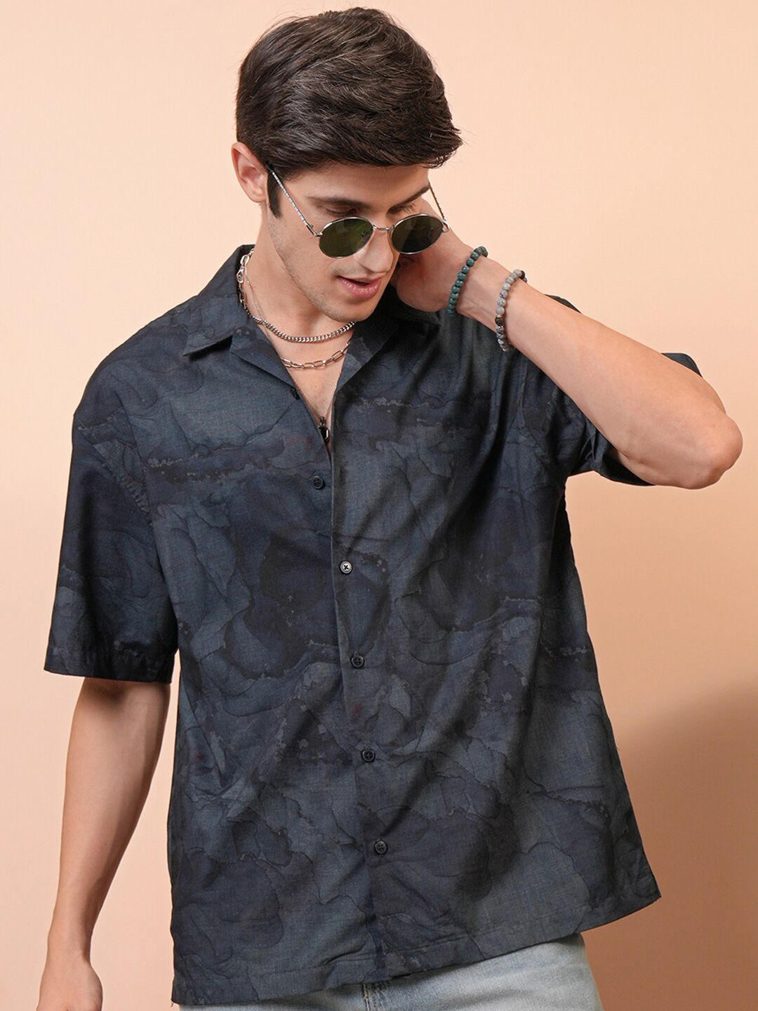 LOCOMOTIVE Premium Printed Cuban Collar Oversized Shirt