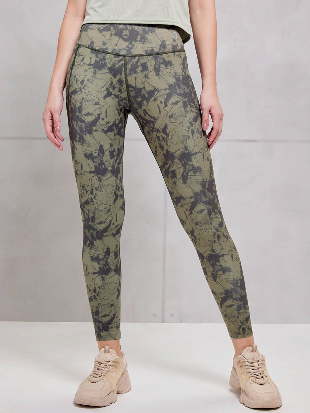 Technosport Women Printed Rapid Dry Ankle-Length Tights