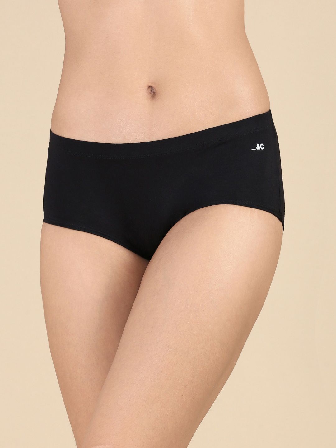 &CIRCUS Women Seamless Mid Rise Micro Modal Hipster Briefs IEHBPS_1PK_ON-Onyx