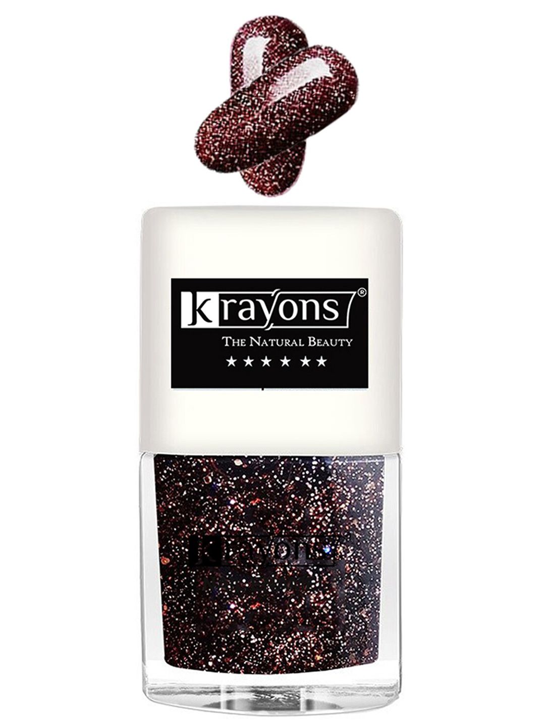 krayons Long Lasting Glitter Nail Enamel - 5ml - Brown