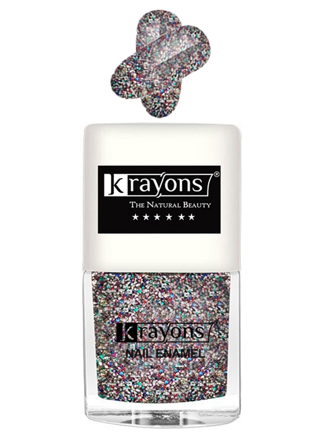 krayons Long Lasting Glitter Nail Paint - 5ml - Grey