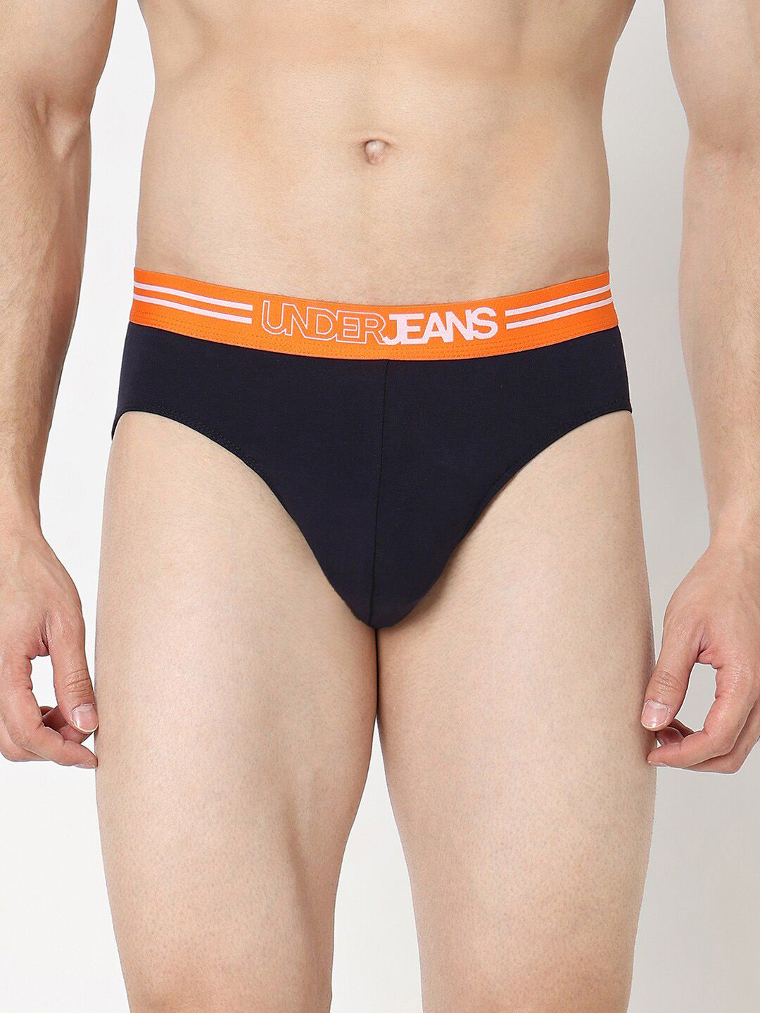 UnderJeans by Spykar Anti Microbial Basic BriefsUJNPBS061NAVY