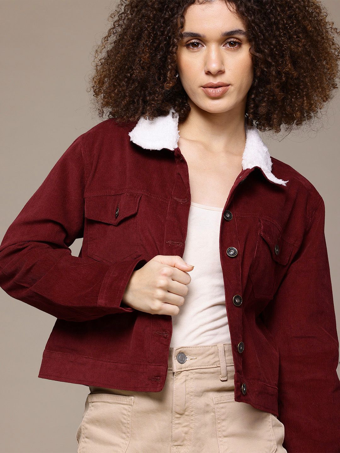 The Roadster Lifestyle Co. Spread Collar Corduroy Jacket
