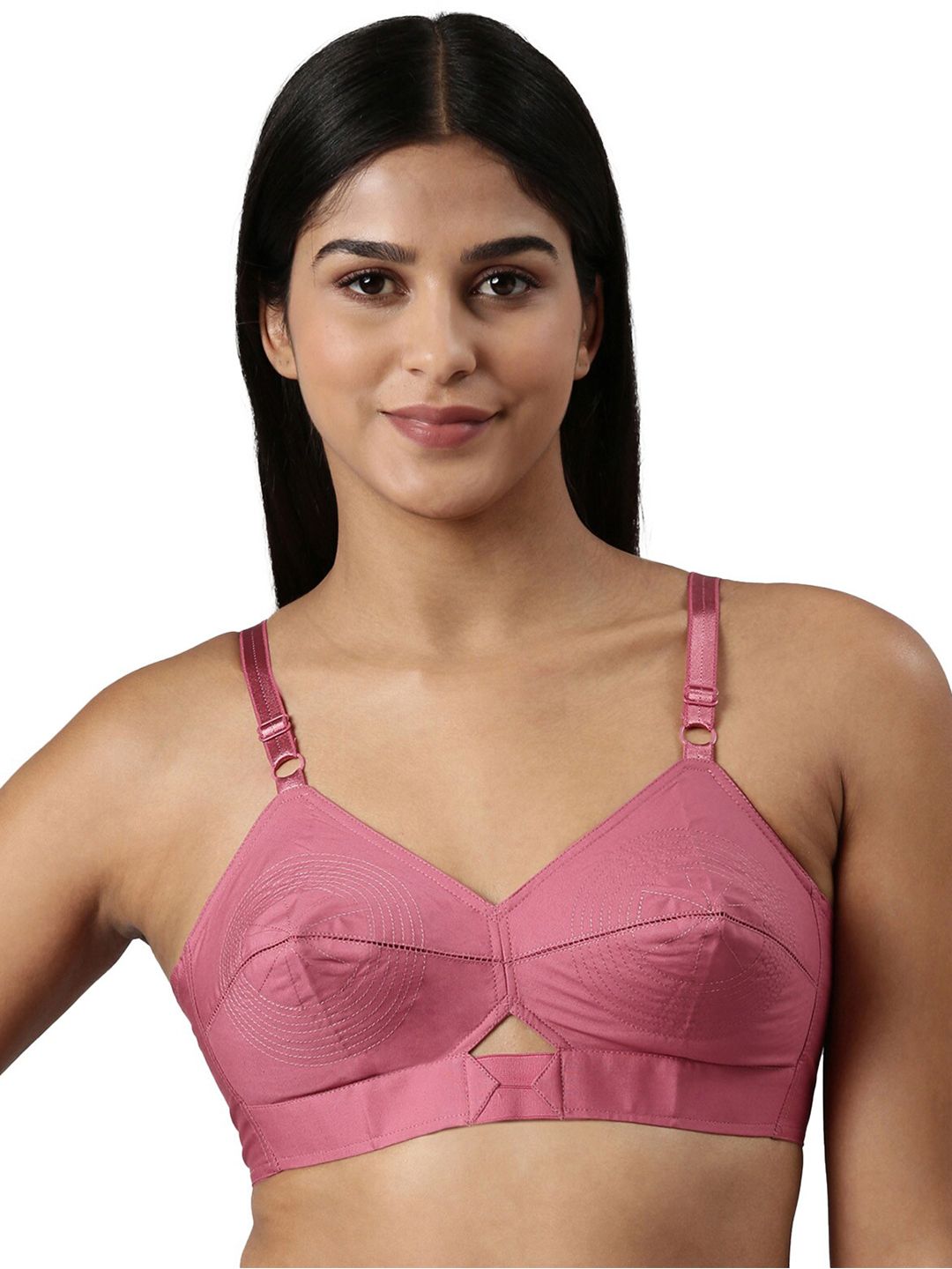 BLOSSOM Double Layered Round Stitched Woven Cotton Bra