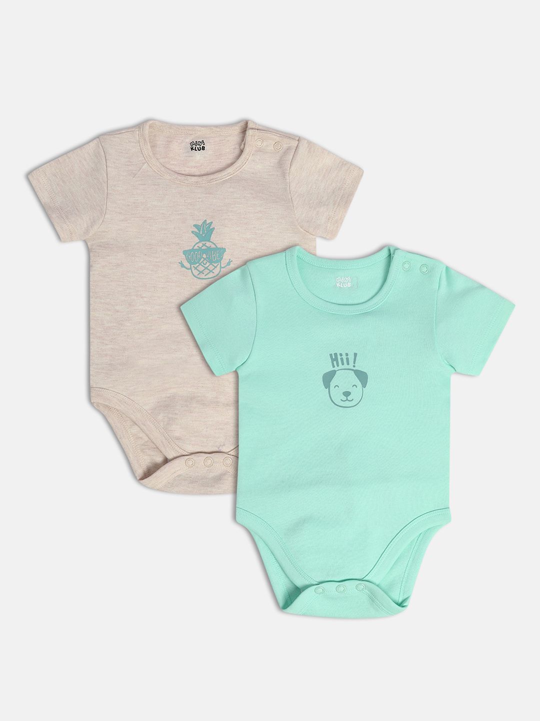 MINI KLUB Infant Boys Pack Of 2 Pure Cotton Bodysuit