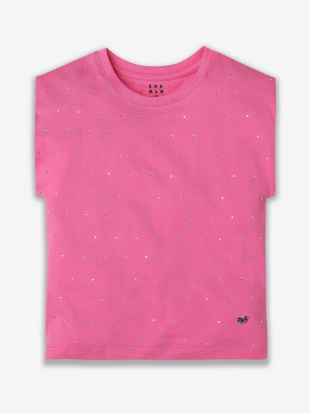 Ed-a-Mamma Sustainable Cotton Embroidered Conversational Round Neck Short Sleeves T-shirt