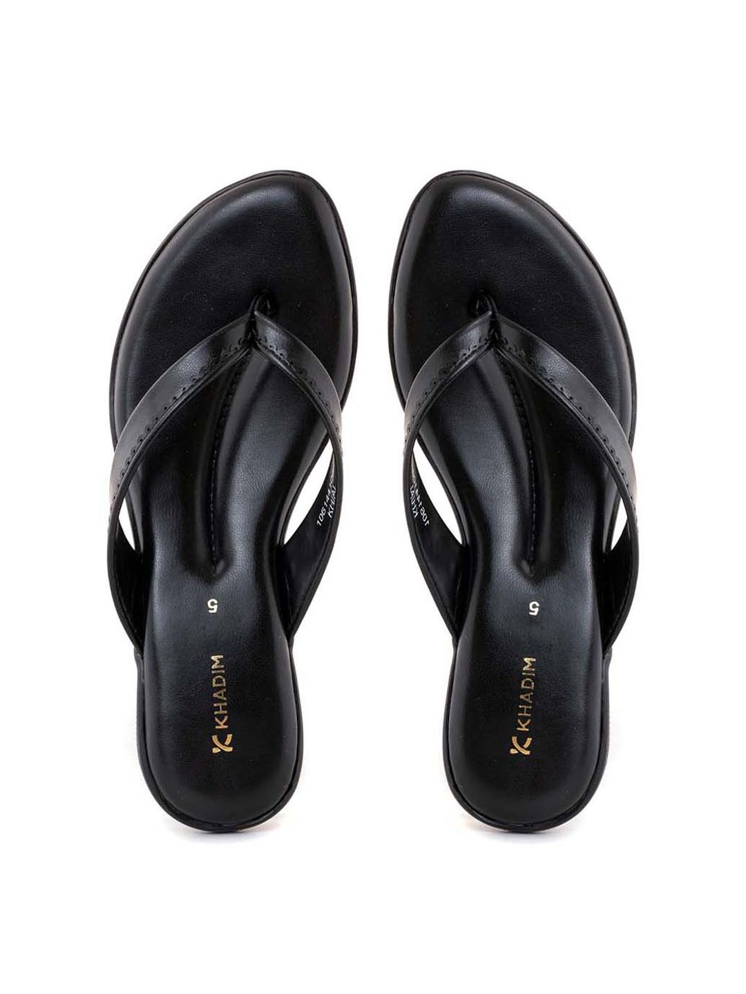 Khadims Open Toe T-Strap Flats