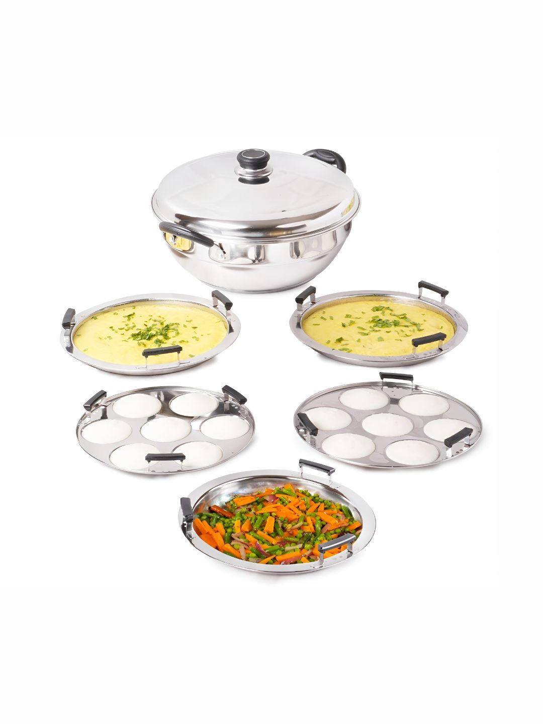 Buy The Indus Valley Steel Stainless Steel Induction Base Idli Maker -  - Home for Unisex
