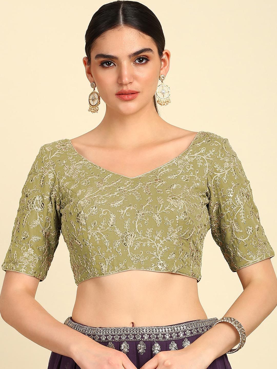 Soch Embroidered Saree Blouse