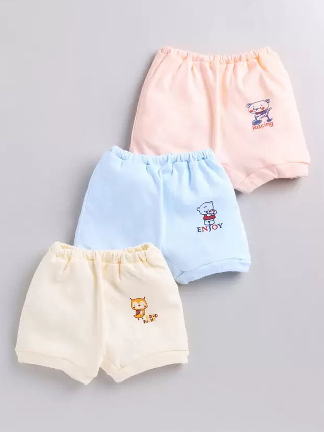 Redden Girls Assorted Pack Of 3 Cotton Mid-Rise Basic Briefs