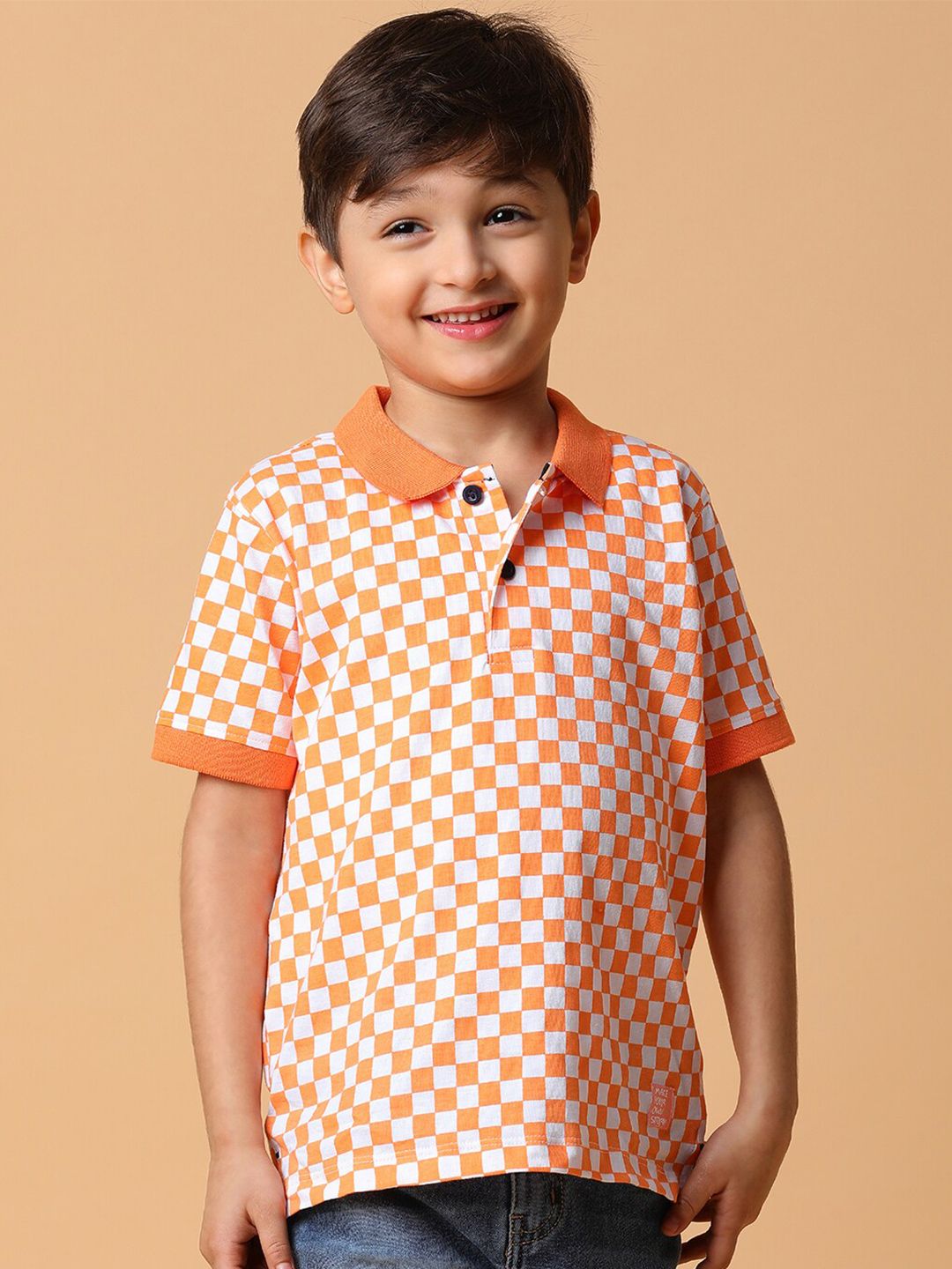 TALES & STORIES Boys Printed Polo Collar Pockets T-shirt