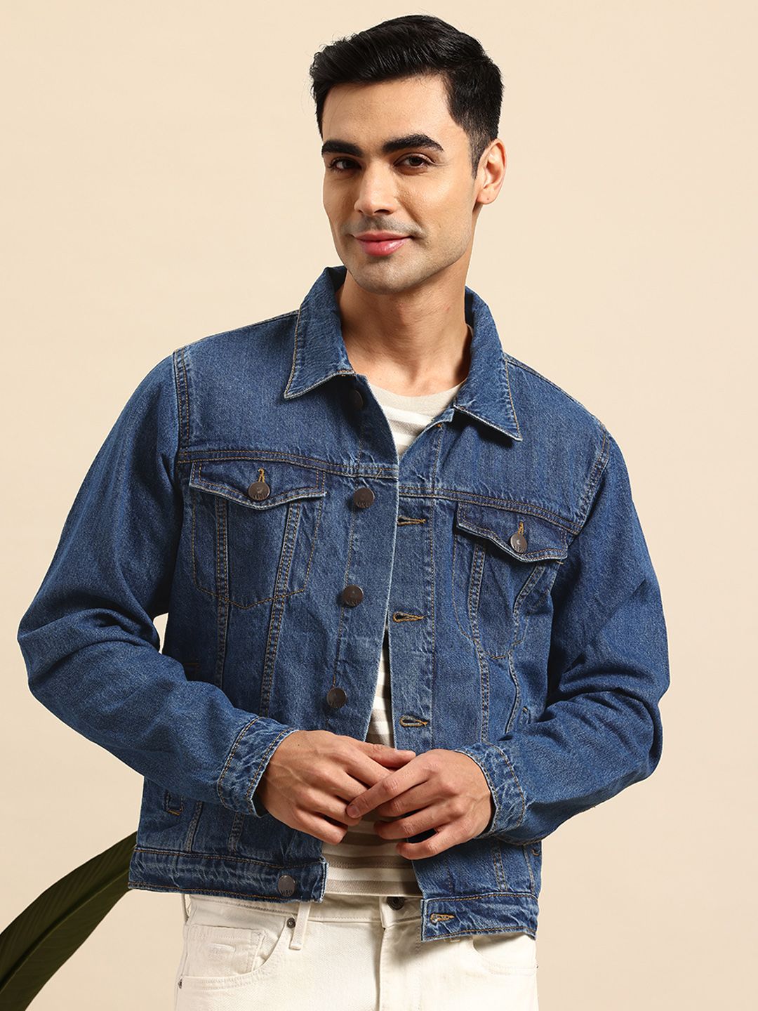 Mast & Harbour Spread Collar Denim Jacket