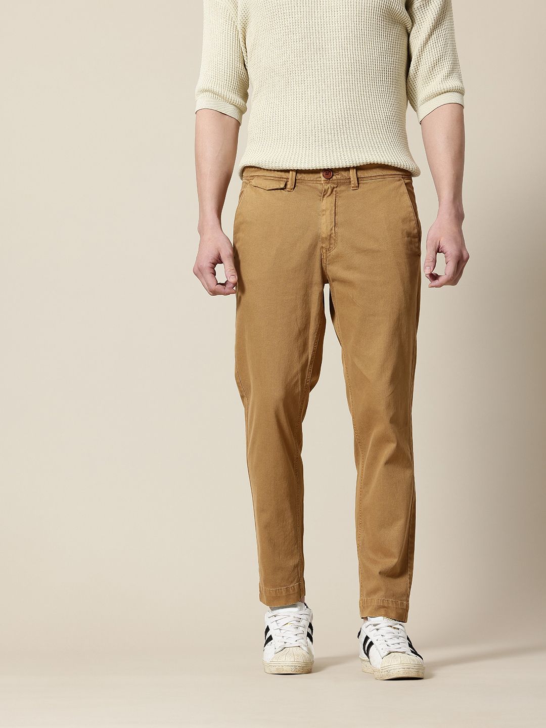 Mr Bowerbird Men Smart Slim Fit Chinos Trousers