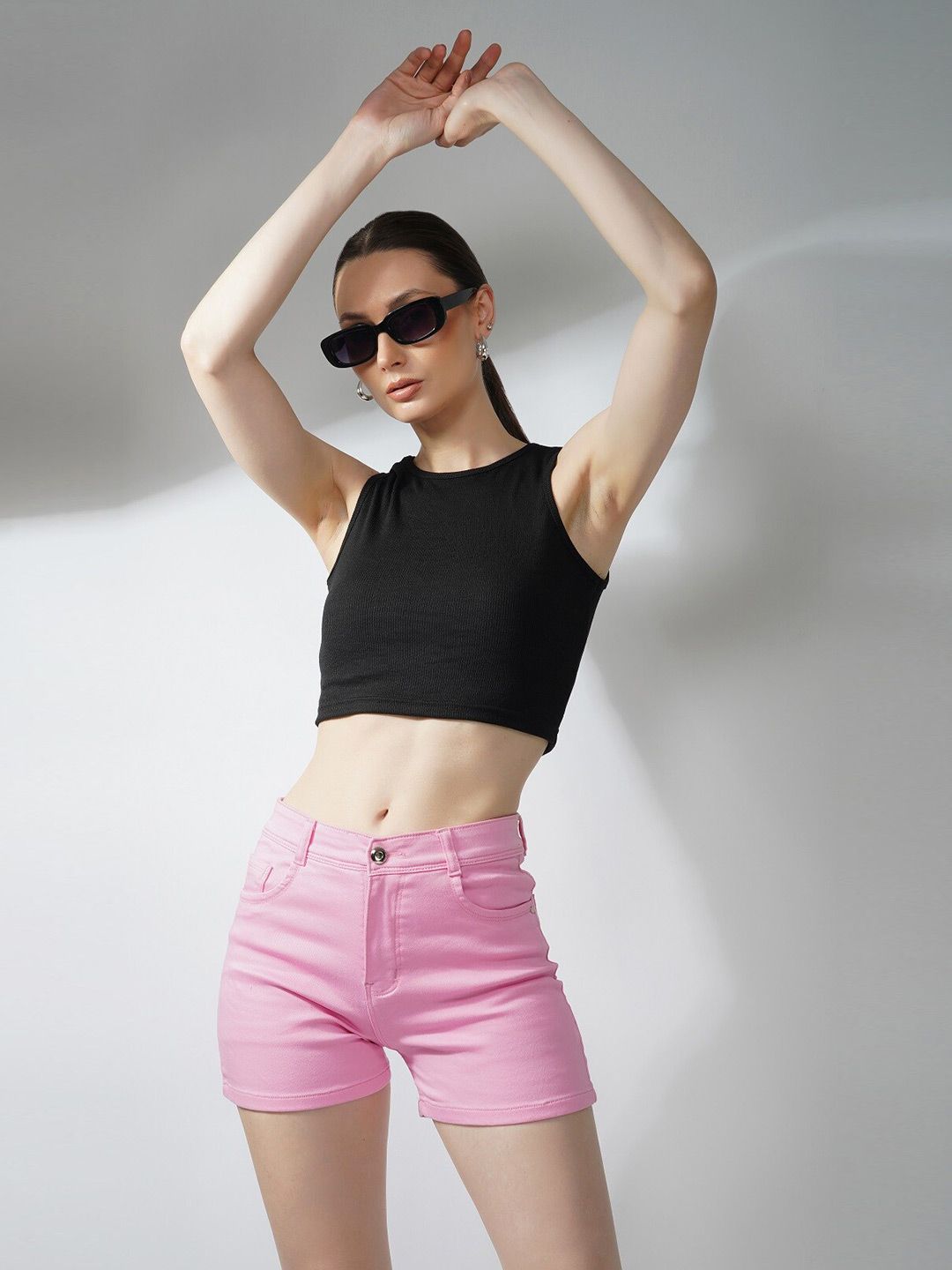 Lagashi Sleeveless Fitted Crop Top