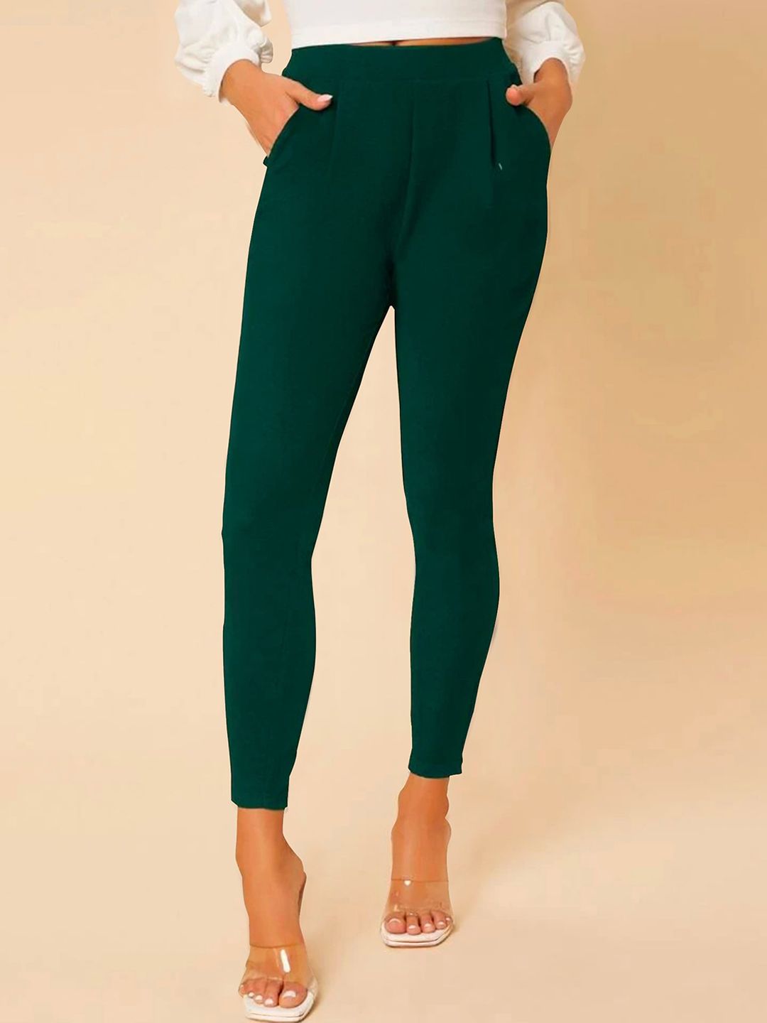 Dream Beauty Fashion Women Easy Wash Pleated Cigarette Trousers