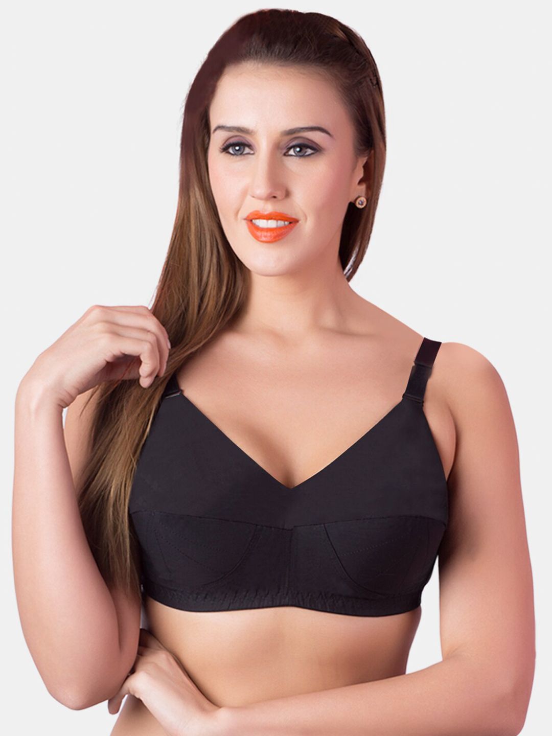 Souminie Non Padded Pure Cotton Seamed Full Coverage Bra All Day Comfort