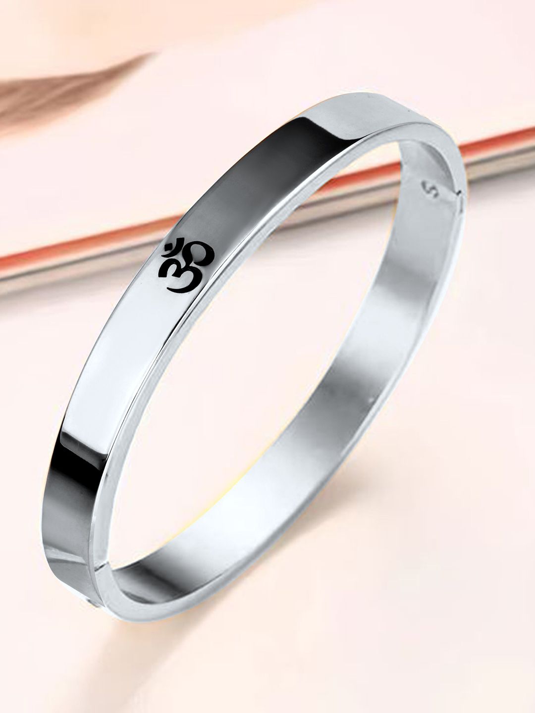 MEENAZ Men Silver-Plated Kada Bracelet