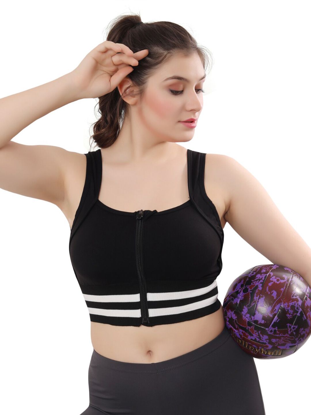 Bella Voste Full Coverage Lightly Padded Workout Bra With Side Shaper