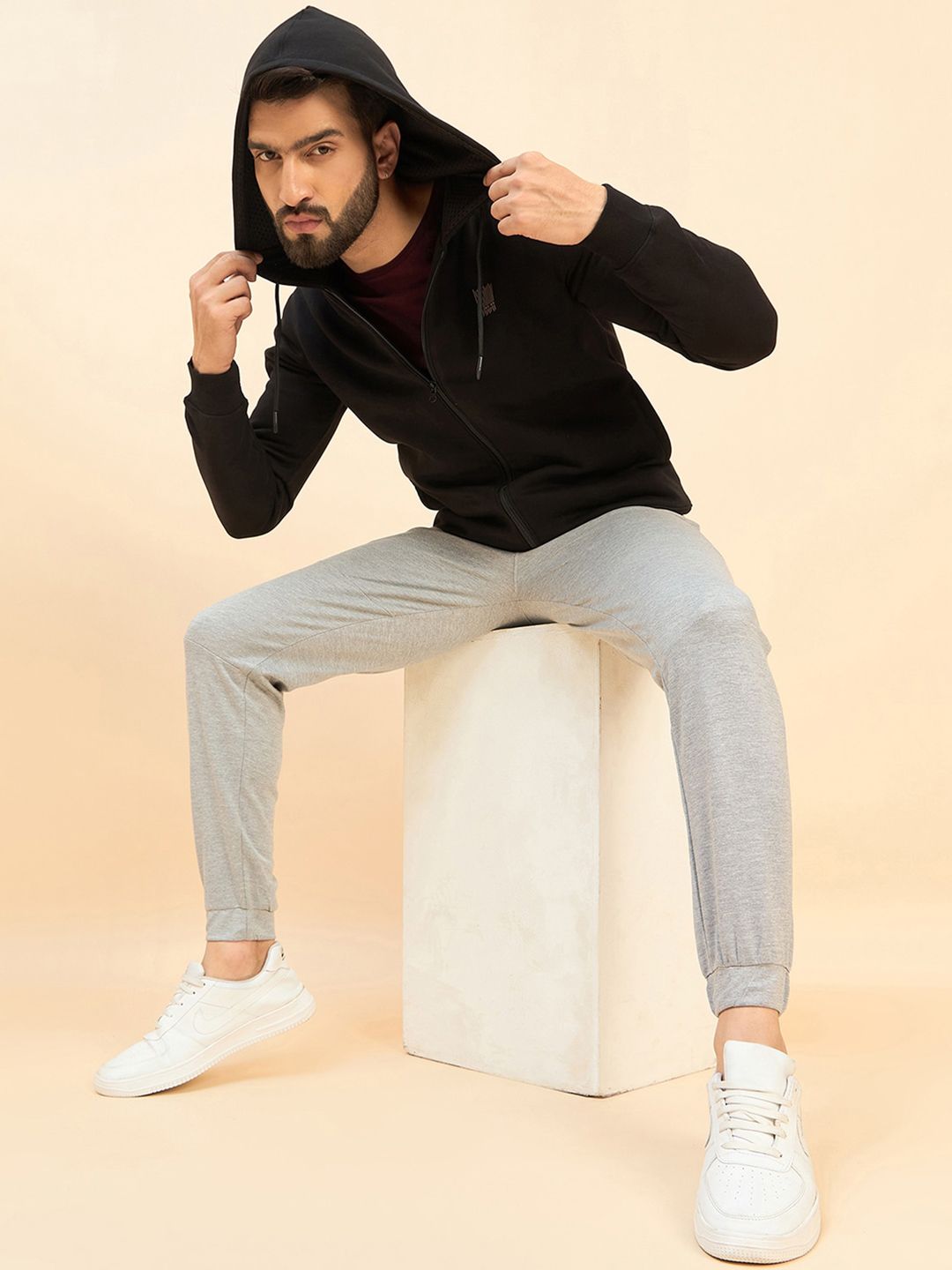 Sweet Dreams Long Sleeves Hooded Front-Open Sweatshirt
