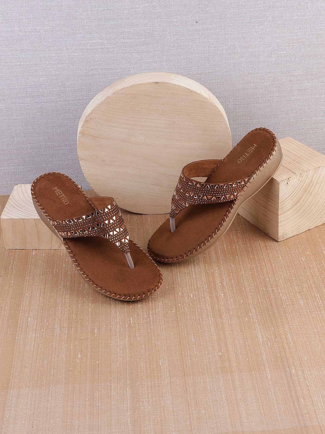 Metro Embellished Open Toe Comfort Heels